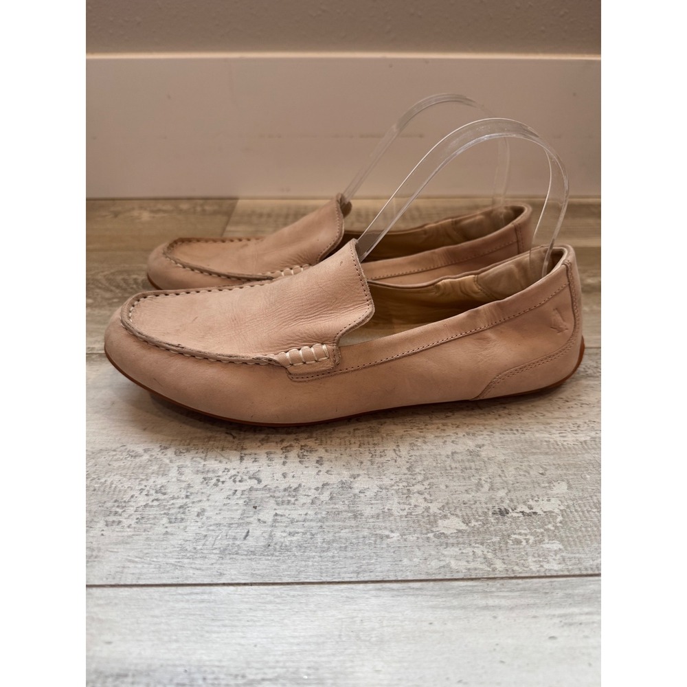 Hush Puppies Leather Loafers Quiet Luxury Women 9 Tan Slip On Old Money Preppy‎ - Picture 2 of 11